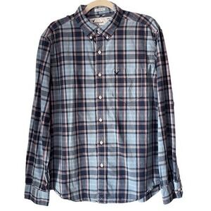 Y2K VINTAGE American Eagle Mens Plaid Button‎ Up Shirt Athletic Fit Cotton